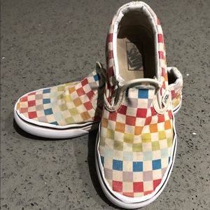 Girls size 1 slip on rainbow vans
